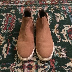 Zara Chelsea Sneaker Boot Suede Tan